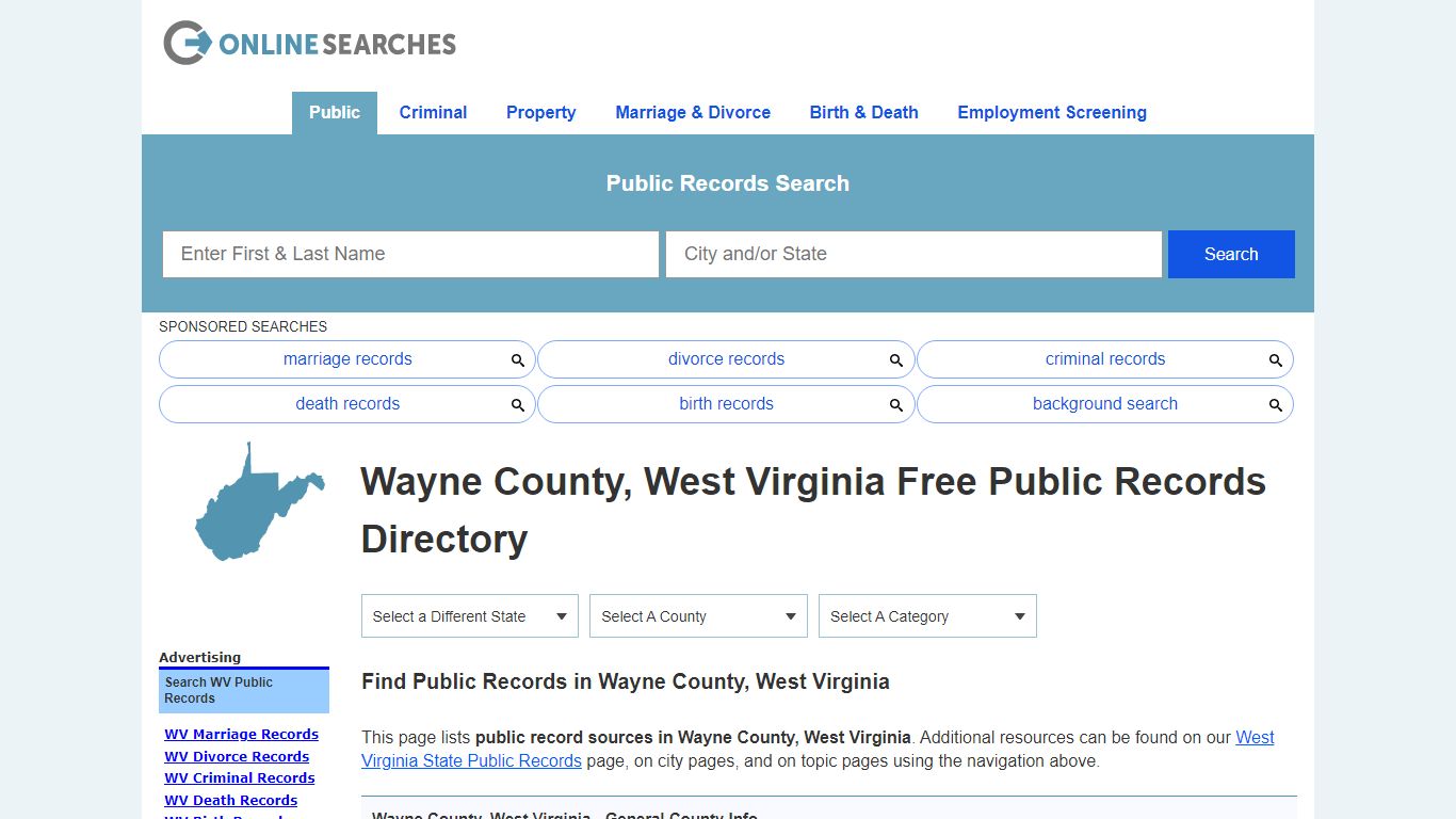 Wayne County, West Virginia Public Records Directory