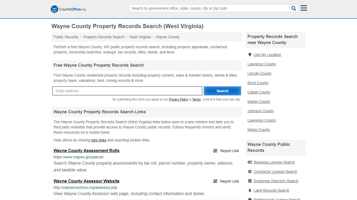 Wayne County Property Records Search (West Virginia) - County Office